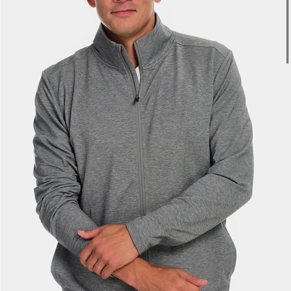 FISHER & BAKER Avon Lounge Zip Up Full Zip Lightweight Jacket Heather Gray